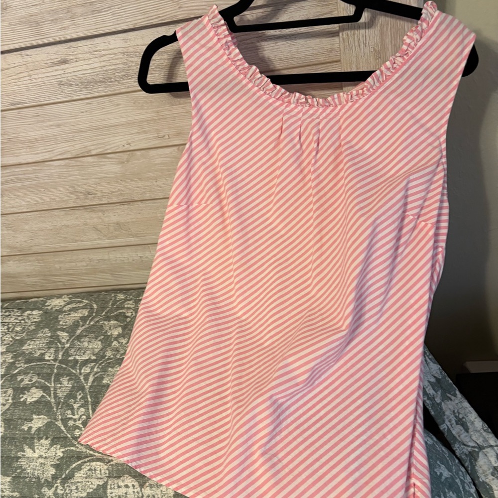 Talbots Pink Striped Blouse